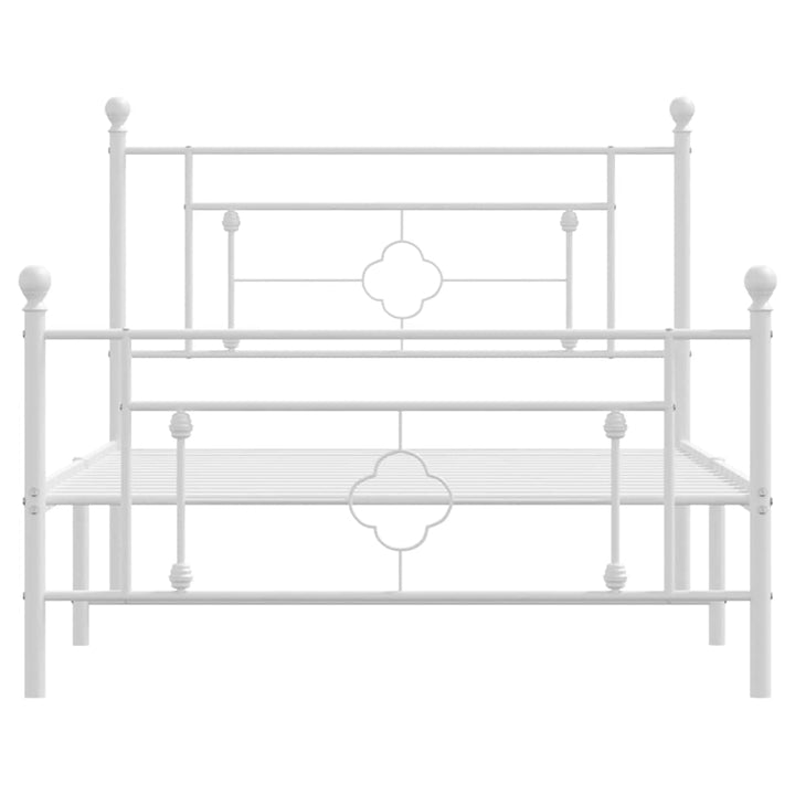 sengeramme med sengegavl og fodgærde 107x203 cm metal hvid