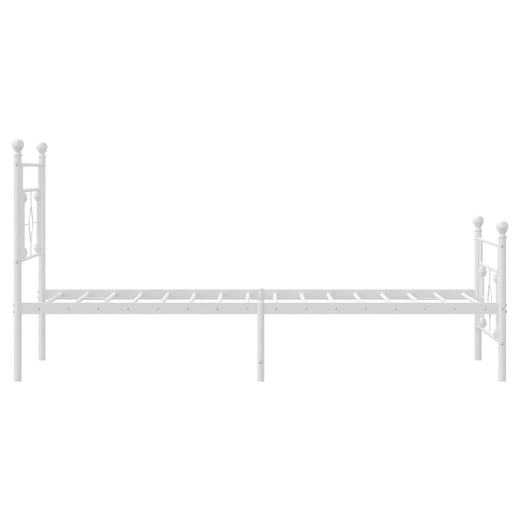 sengeramme med sengegavl og fodgærde 107x203 cm metal hvid