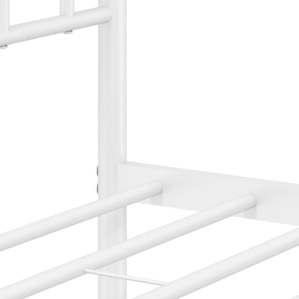sengeramme med sengegavl og fodgærde 107x203 cm metal hvid