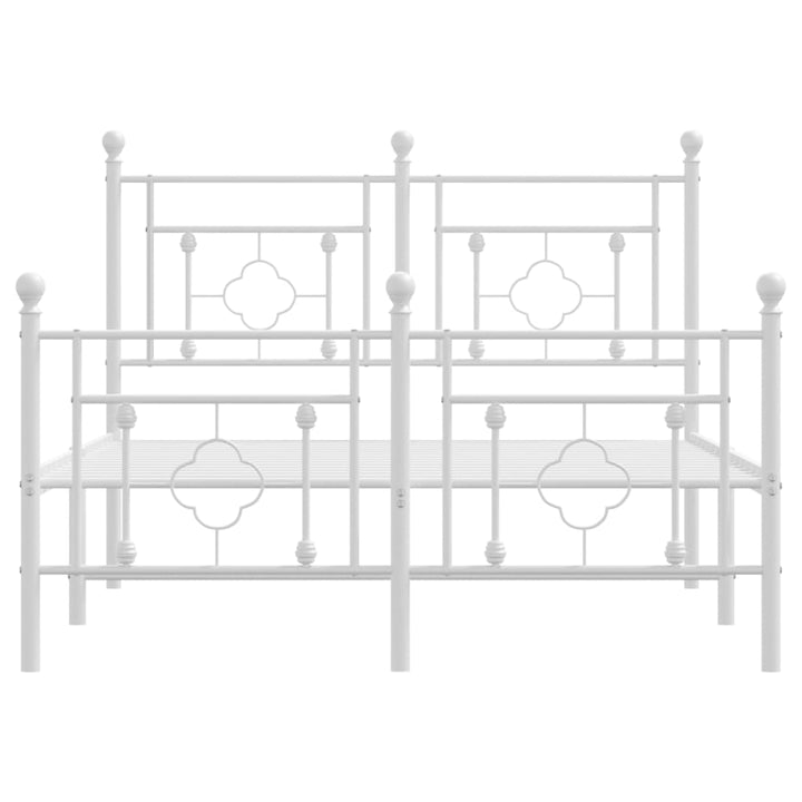sengeramme med sengegavl og fodgærde 120x190 cm metal hvid