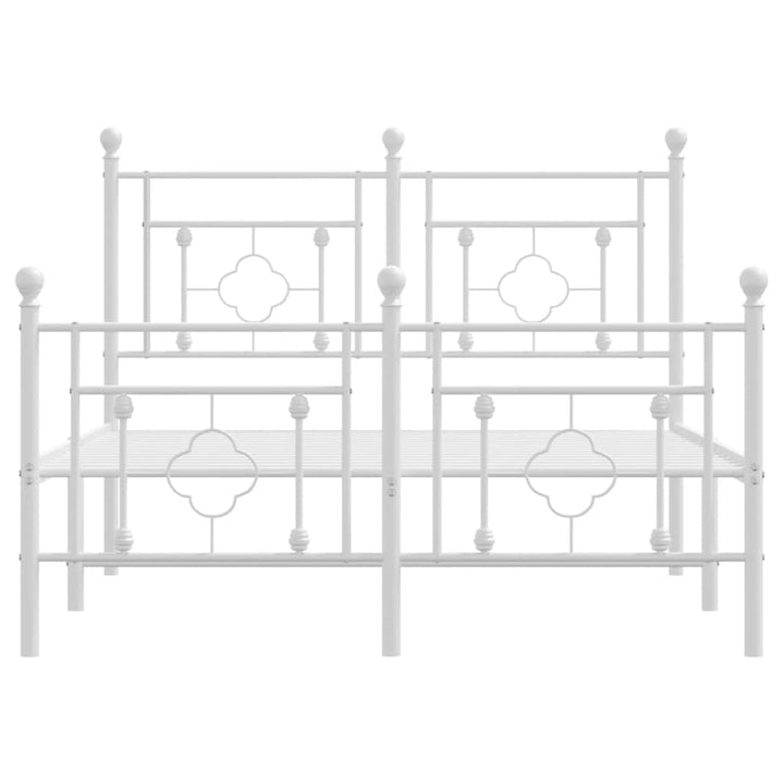 sengeramme med sengegavl og fodgærde 120x200 cm metal hvid