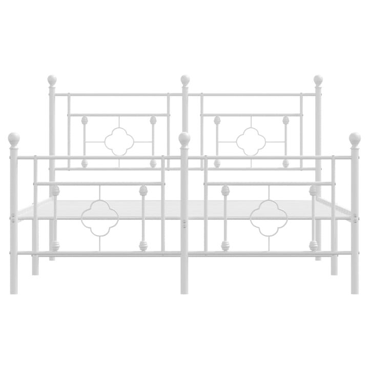 sengeramme med sengegavl og fodgærde 135x190 cm metal hvid