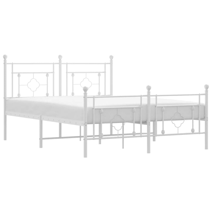 sengeramme med sengegavl og fodgærde 140x190 cm metal hvid