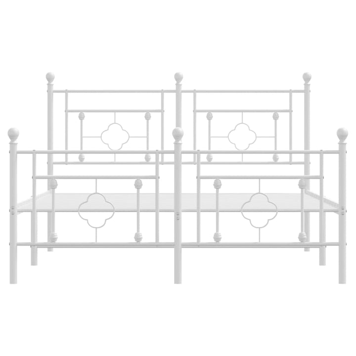sengeramme med sengegavl og fodgærde 140x190 cm metal hvid
