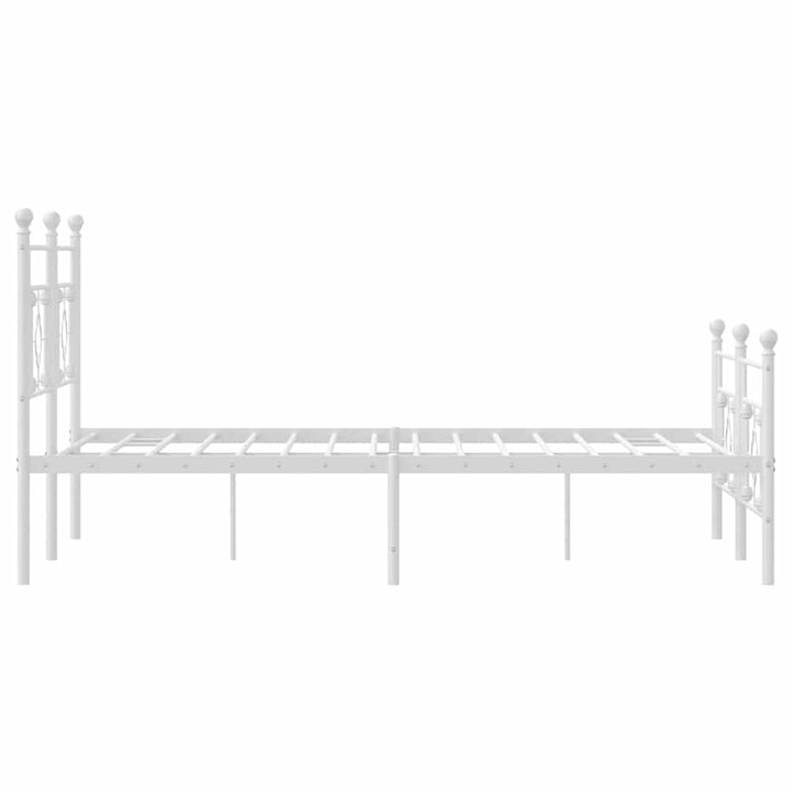 sengeramme med sengegavl og fodgærde 150x200 cm metal hvid
