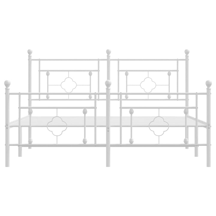 sengeramme med sengegavl og fodgærde 160x200 cm metal hvid