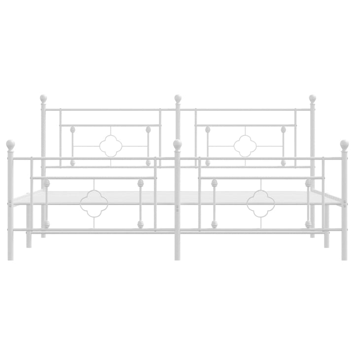 sengeramme med sengegavl og fodgærde 183x213 cm metal hvid