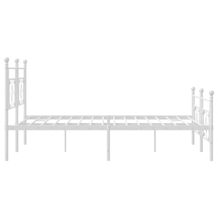 sengeramme med sengegavl og fodgærde 193x203 cm metal hvid
