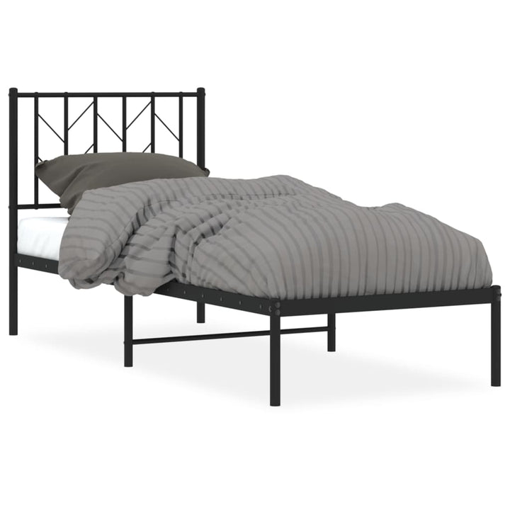 sengeramme med sengegavl 75x190 cm metal sort
