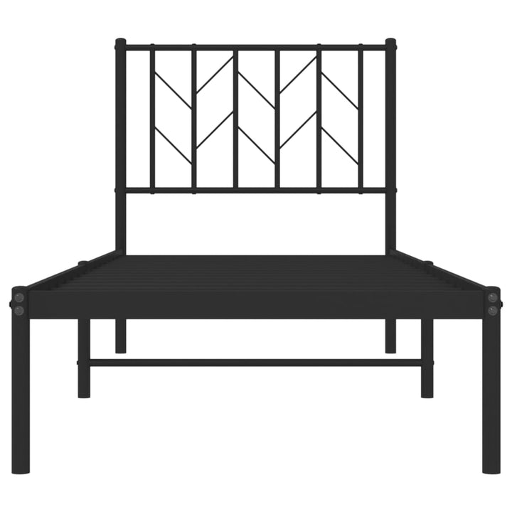 sengeramme med sengegavl 75x190 cm metal sort