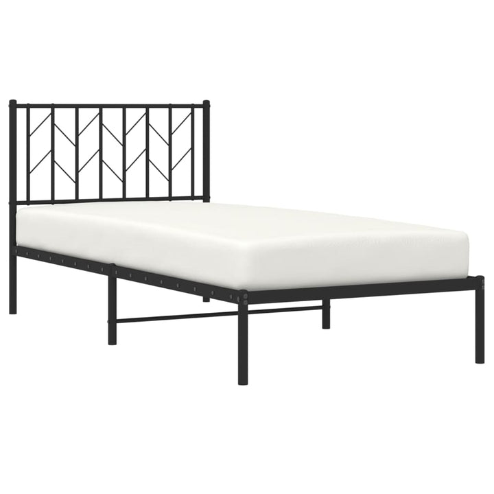 sengeramme med sengegavl 90x190 cm metal sort