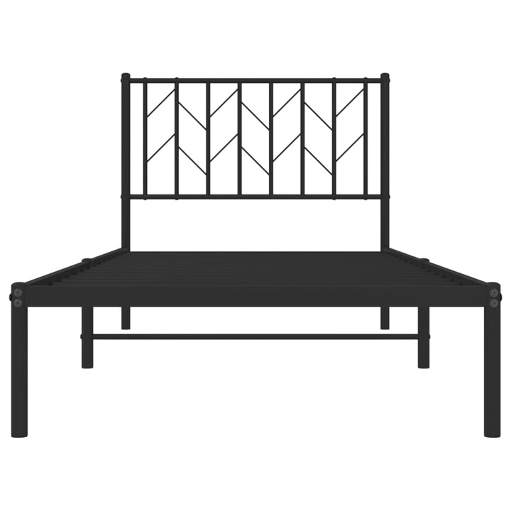 sengeramme med sengegavl 90x190 cm metal sort