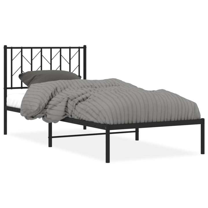 sengeramme med sengegavl 90x200 cm metal sort