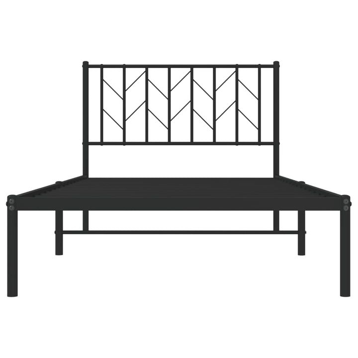 sengeramme med sengegavl 100x190 cm metal sort