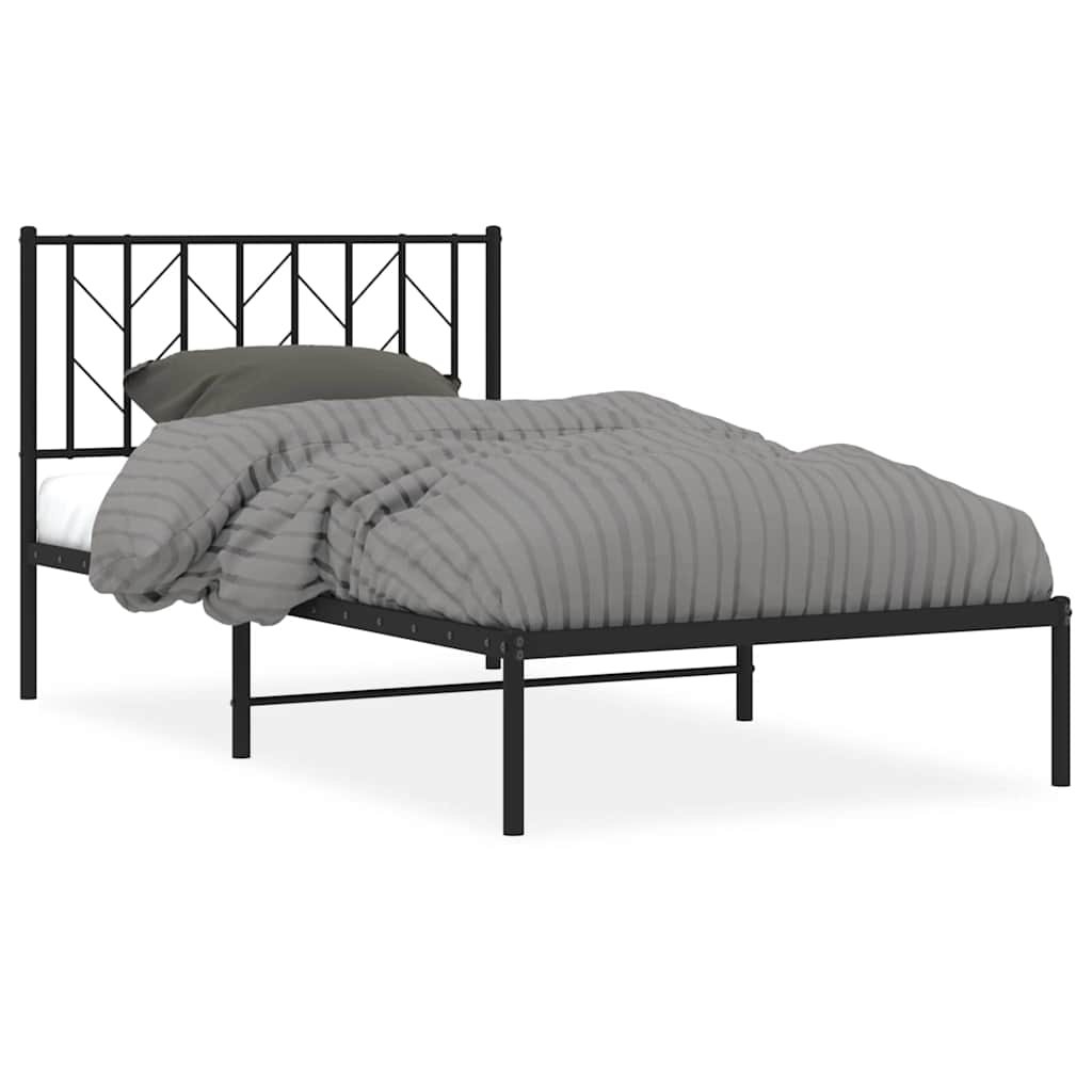 sengeramme med sengegavl 100x200 cm metal sort