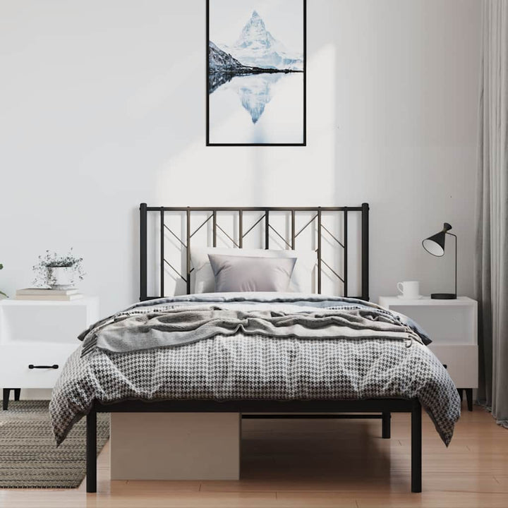 sengeramme med sengegavl 100x200 cm metal sort