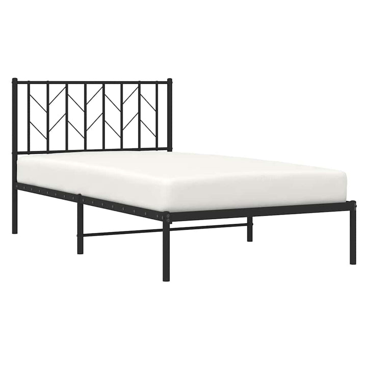 sengeramme med sengegavl 100x200 cm metal sort