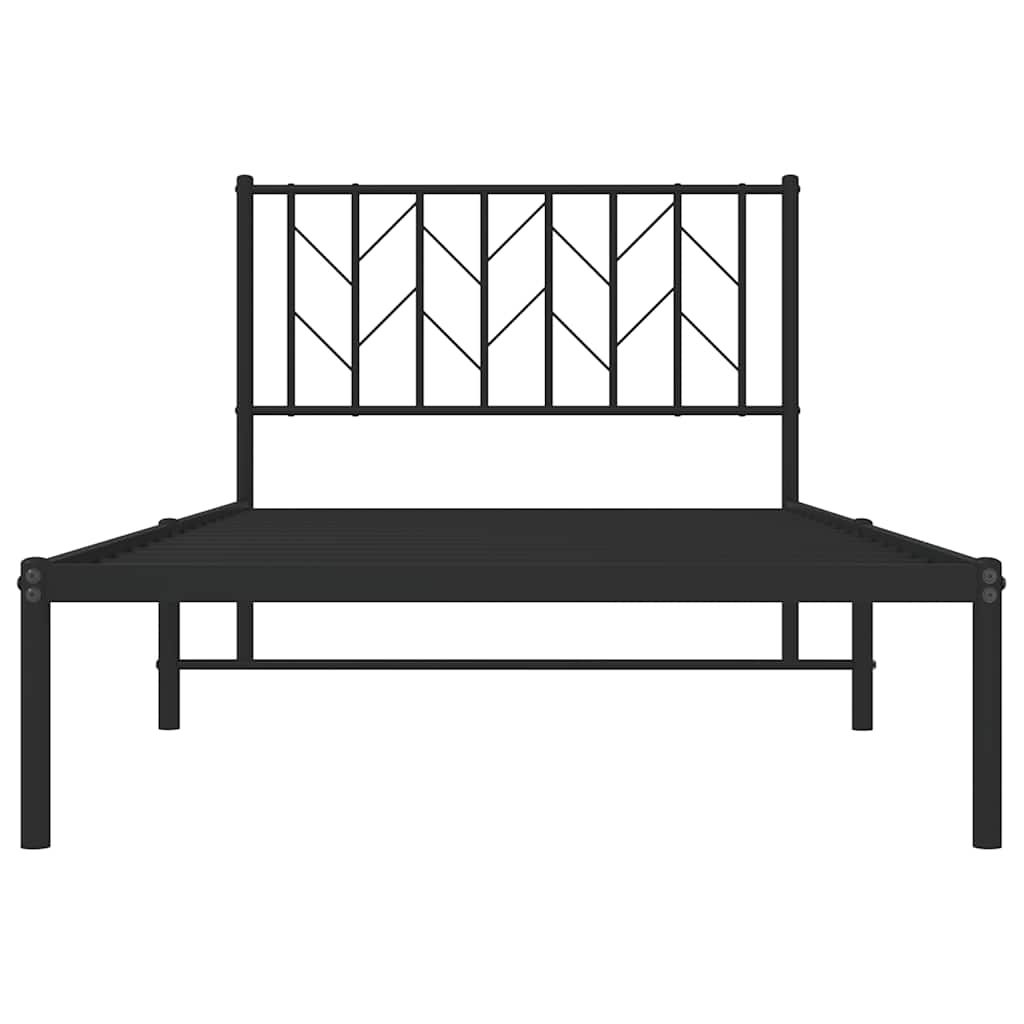 sengeramme med sengegavl 100x200 cm metal sort