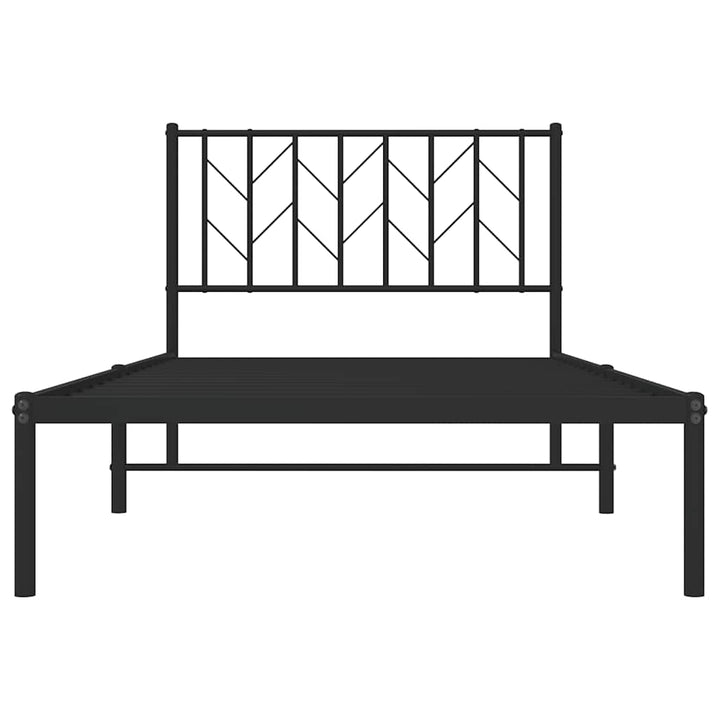 sengeramme med sengegavl 100x200 cm metal sort