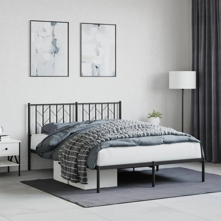 sengeramme med sengegavl 140x190 cm metal sort