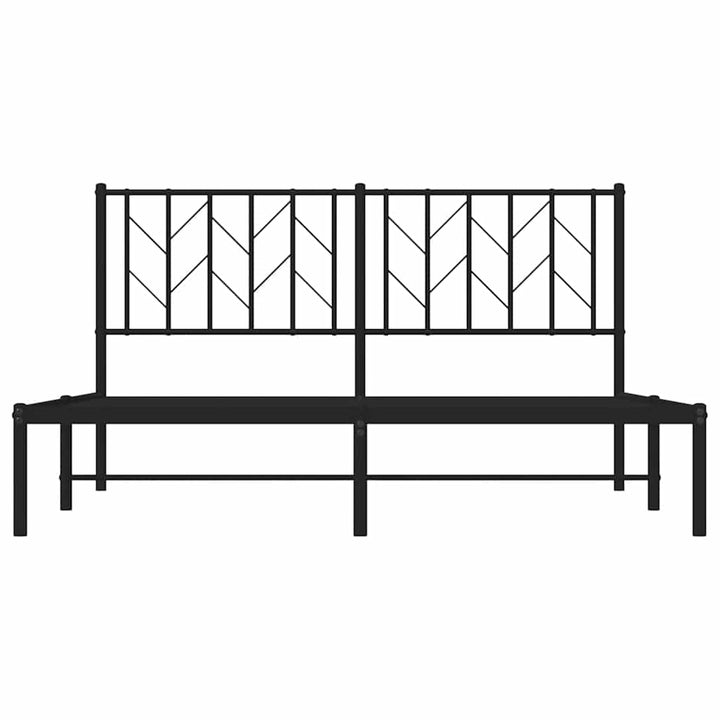 sengeramme med sengegavl 150x200 cm metal sort