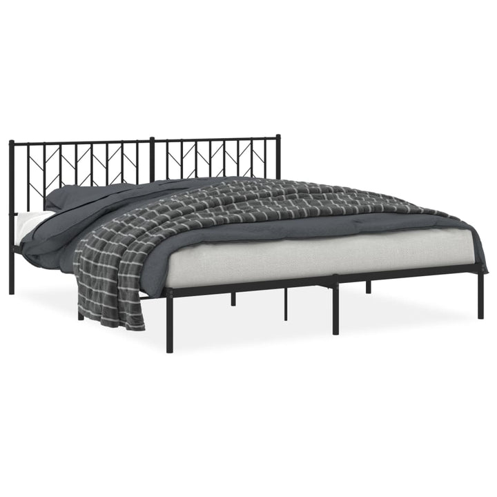 sengeramme med sengegavl 183x213 cm metal sort