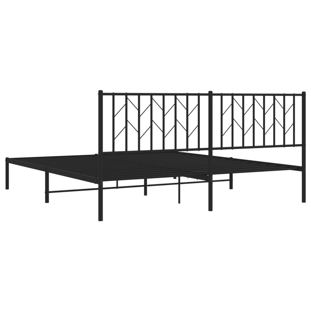 sengeramme med sengegavl 183x213 cm metal sort
