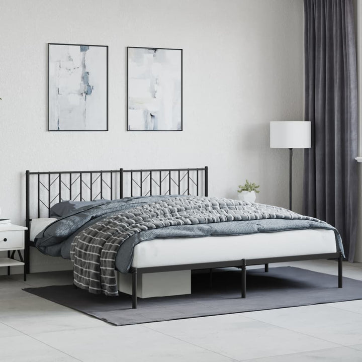 sengeramme med sengegavl 183x213 cm metal sort
