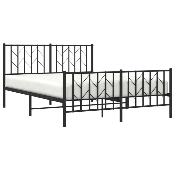 sengeramme med sengegavl og fodgærde 135x190 cm metal sort
