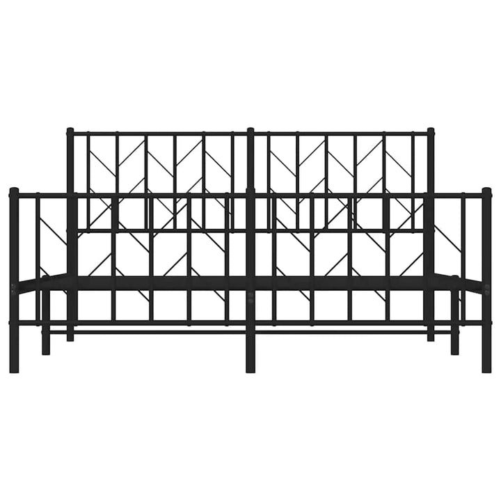 sengeramme med sengegavl og fodgærde 150x200 cm metal sort