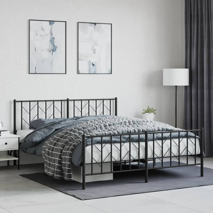 sengeramme uden madras med fodgærde 160x200 cm sort