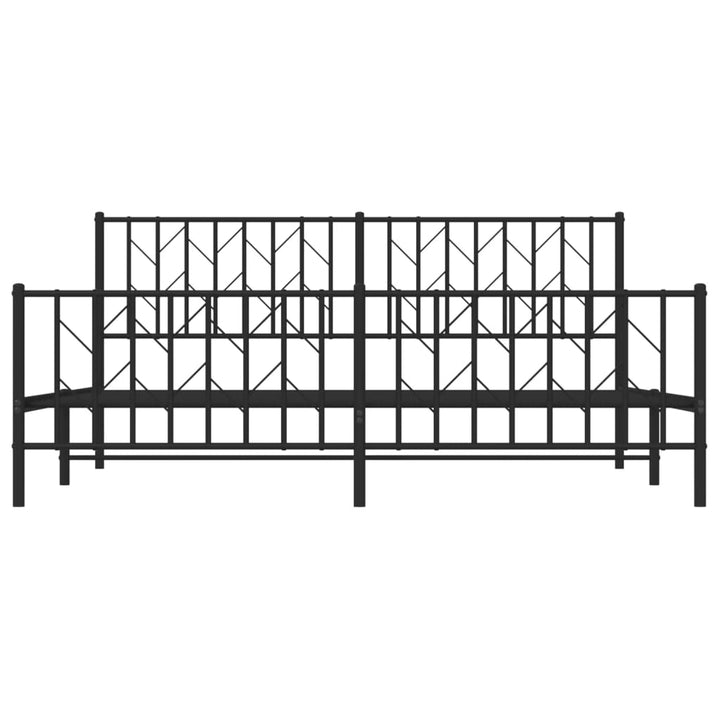 sengeramme med sengegavl og fodgærde 183x213 cm metal sort