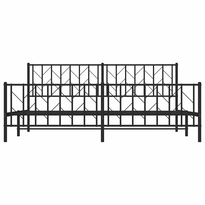 sengeramme med sengegavl og fodgærde 193x203 cm metal sort