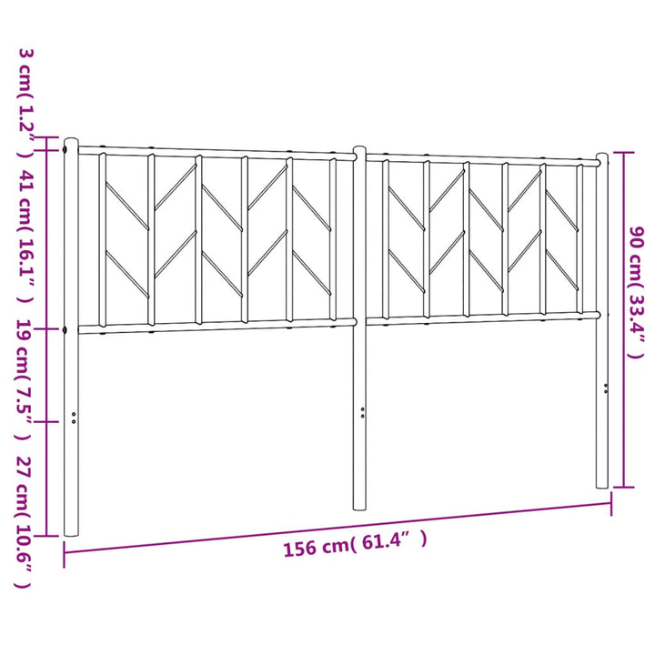 udskiftningsgavl 150 cm metal sort