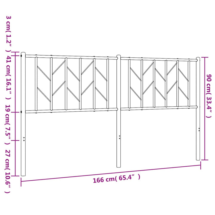 udskiftningsgavl 160 cm metal sort