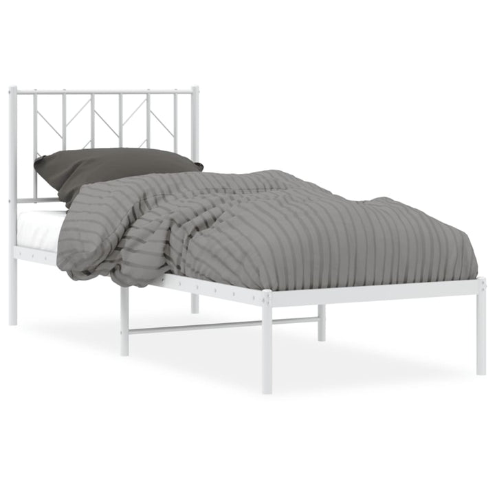 sengeramme uden madras med hovedgærde 75x190 cm hvid