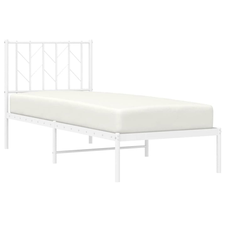sengeramme uden madras med hovedgærde 75x190 cm hvid