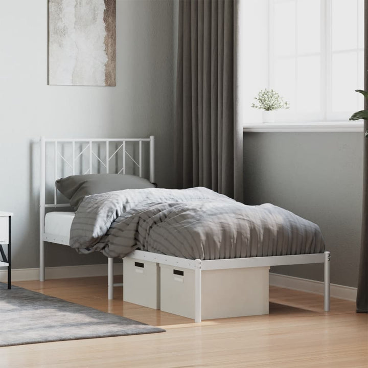 sengeramme uden madras med hovedgærde 75x190 cm hvid