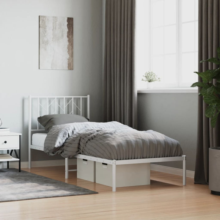 sengeramme med sengegavl 80x200 cm metal hvid