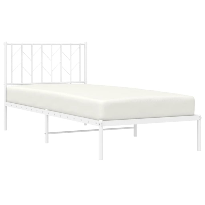 sengeramme med sengegavl 90x190 cm metal hvid