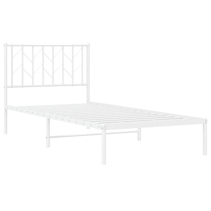 sengeramme med sengegavl 90x190 cm metal hvid
