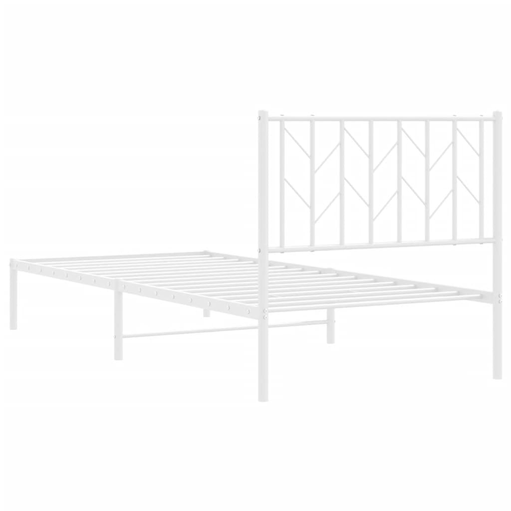 sengeramme med sengegavl 90x190 cm metal hvid