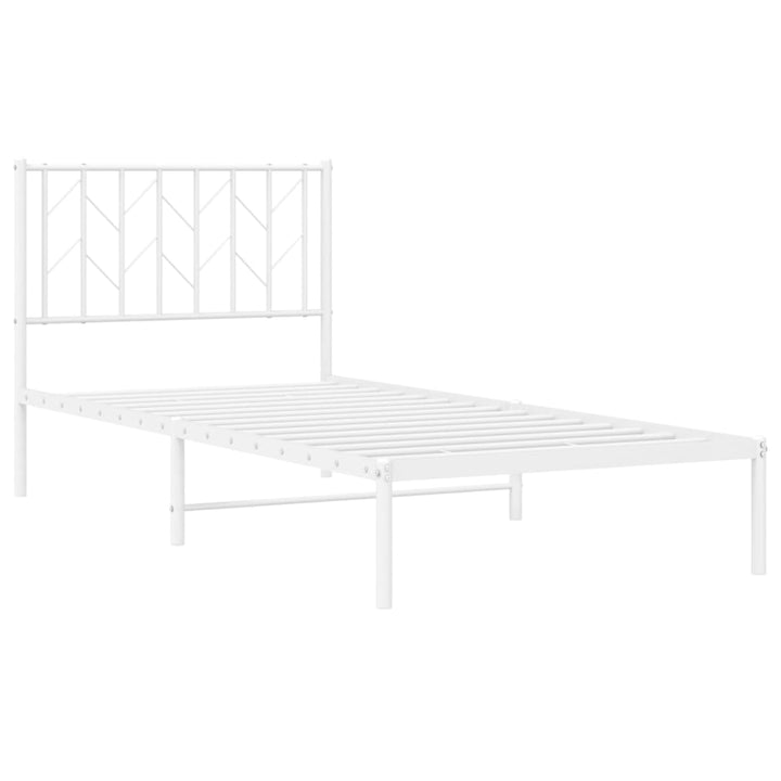 sengeramme med sengegavl 90x200 cm metal hvid