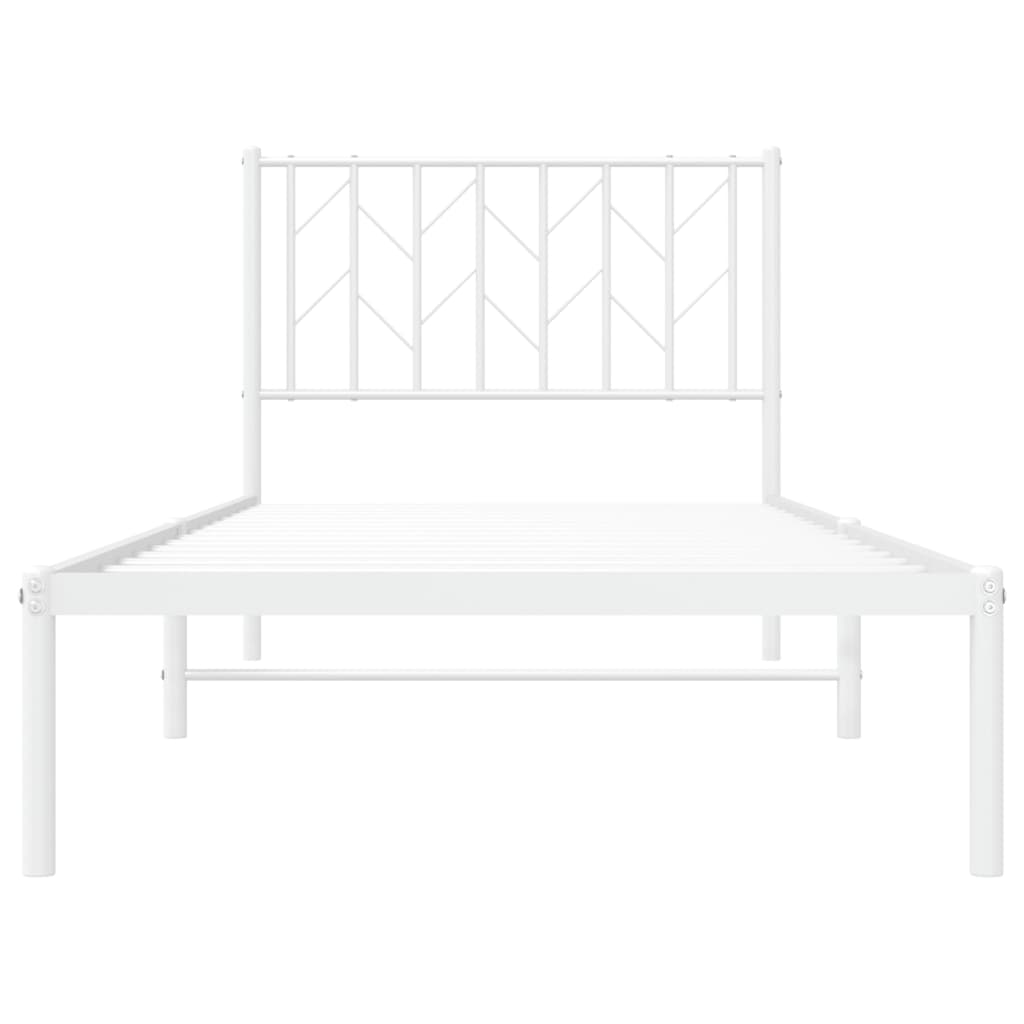 sengeramme med sengegavl 90x200 cm metal hvid