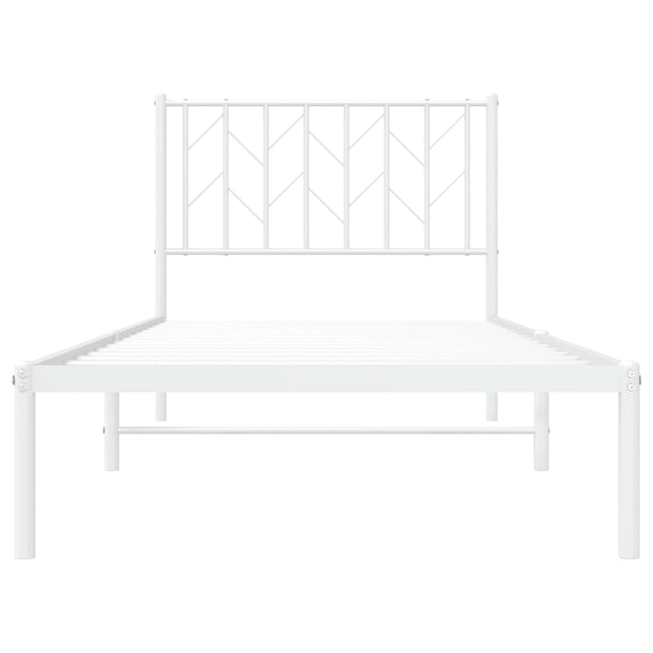sengeramme med sengegavl 90x200 cm metal hvid