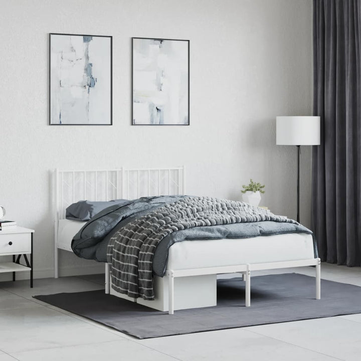 sengeramme med sengegavl 120x200 cm metal hvid