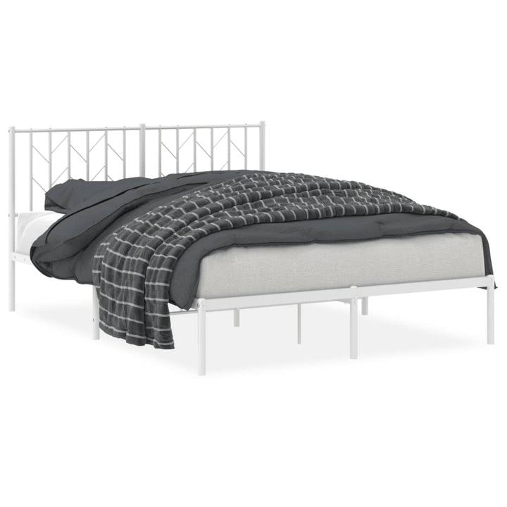 sengeramme med sengegavl 140x190 cm metal hvid