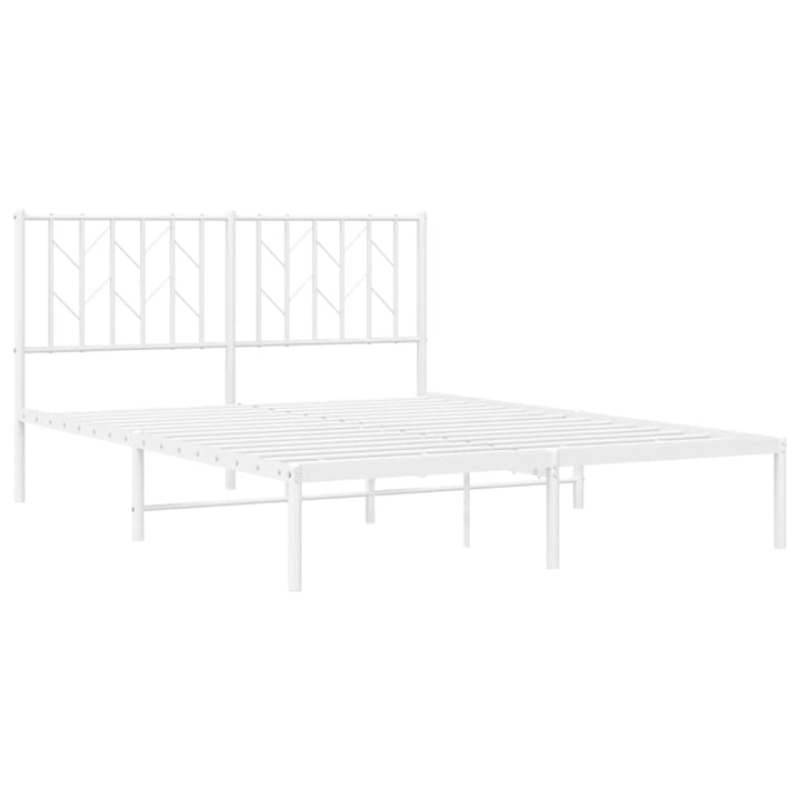 sengeramme med sengegavl 140x190 cm metal hvid