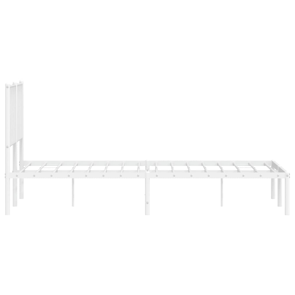 sengeramme med sengegavl 140x190 cm metal hvid