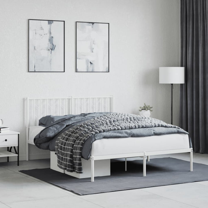 sengeramme med sengegavl 140x190 cm metal hvid